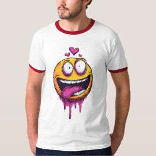 Lustiges Verrücktes Liebes-Emoji-Grafik-T-Shirt – T-Shirt