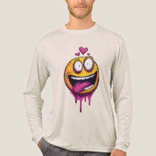 Lustiges Verrücktes Liebes-Emoji-Grafik-T-Shirt – Tri-Blend Shirt