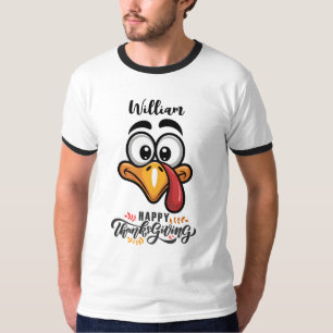 Lustiges verrücktes Truthahn-Gesicht Personalisier T-Shirt