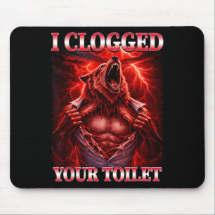 Lustiges verstopftes Toilette Alpha-Wolf-Meme Gehi Mousepad