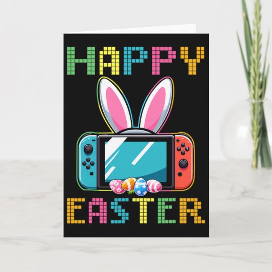 Lustiges Videospiel-Osterhase Gaming-Controller Ga Karte (Vorderseite)