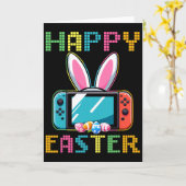 Lustiges Videospiel-Osterhase Gaming-Controller Ga Karte (Gelbe Blume)