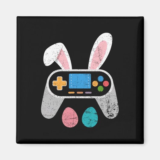 Lustiges Videospiel-Osterhase Gaming-Controller Ga Magnet (Vorne)