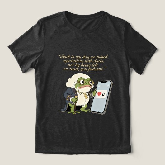 Lustiges viktorianisches Frosch-T-Shirt Tri-Blend Shirt (Design Vorderseite)