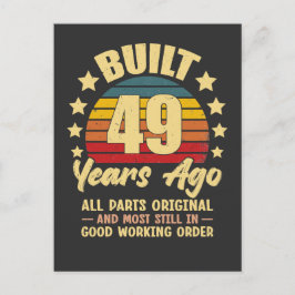 Lustiges Vintage-49. Geburtstagsdesign, Gebaut Vor Einladungspostkarte