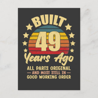 Lustiges Vintage-49. Geburtstagsdesign, Gebaut Vor Einladungspostkarte