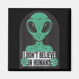 Lustiges Vintage-Alien-UFO-Design - glaube nicht a Magnet