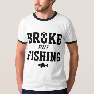 Lustiges Vintage-Brochen-Aber-Fischen-Zitat T-Shirt