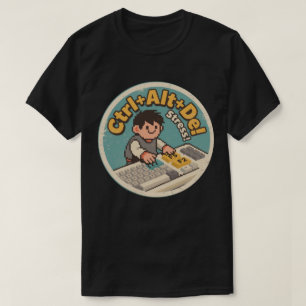 Lustiges Vintage Ctrl+Alt+Del Stress Retro Design T-Shirt