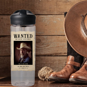 Lustiges Vintage-Foto-Wanted-Poster zum Vatertag Trinkflasche