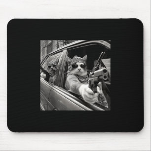 Lustiges Vintage-Gangster-Katzen-Meme Cat Dad Frau Mousepad