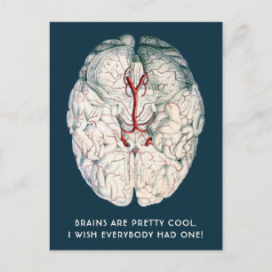 Lustiges Vintage-Gehirn "Ich wünschte, jeder hätte Postkarte