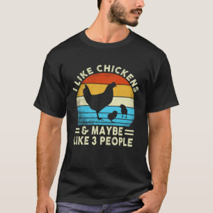 Lustiges Vintage-Hühner-T-Shirt Land Frauen Mädche T-Shirt