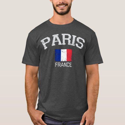 Lustiges Vintage Paris Frankreich T-Shirt (Vorderseite)
