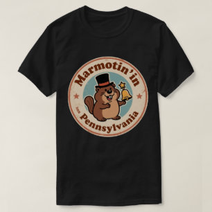Lustiges Vintage Pennsylvania-Waldmurmeltier Oberh T-Shirt