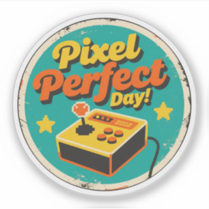 Lustiges Vintage Pixel Perfekter Tag Retro Design Aufkleber