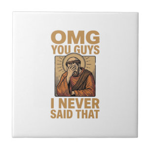 Lustiges Vintage religiöses Facepalm-Zitat-Shirt-D Fliese
