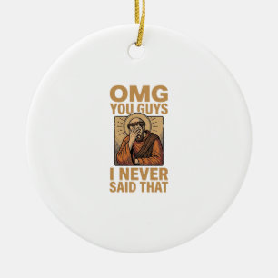 Lustiges Vintage religiöses Facepalm-Zitat-Shirt-D Keramik Ornament