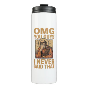 Lustiges Vintage religiöses Facepalm-Zitat-Shirt-D Thermosbecher