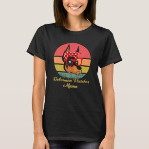 Lustiges Vintage Retro Dobermann Pinscher Mama Ges T-Shirt
