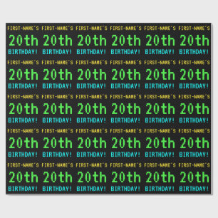 Lustiges Vintage-/Retro-Videospiel-Look 20. Geburt Geschenkpapier