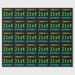 Lustiges Vintage/Retro-Videospiel-Look 21. Geburts Geschenkpapier