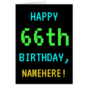 Lustiges Vintage/Retro-Videospiel-Look zum 66. Geb