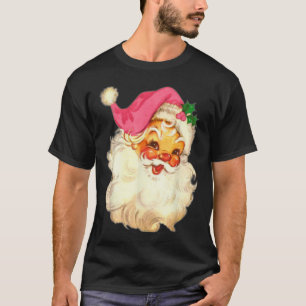 Lustiges Vintage-Rosa-Weihnachtsmann-Rosa-Christma T-Shirt
