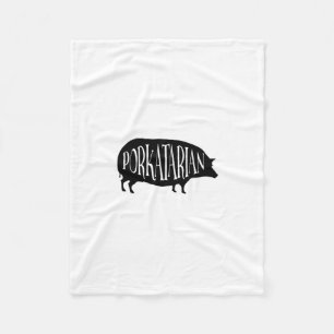 Lustiges Vintage-Schwein - Porkatarian - Ich liebe Fleecedecke