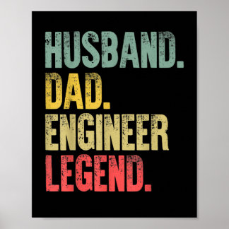 Lustiges Vintage-Shirt für Männer Ehemann Vater In Poster