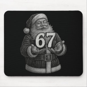 Lustiges Vintage Six Seven 6 7 Meme Santa Weihnach Mousepad