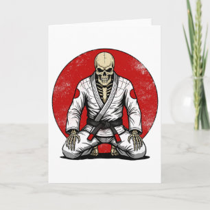 Lustiges Vintage-Skelett Brasilianisches Jiu-Jitsu Karte