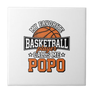 Lustiges Vintage-Sportdesign Basketball Popo_1 Fliese