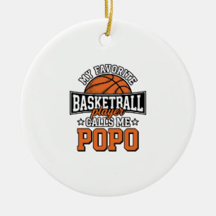 Lustiges Vintage-Sportdesign Basketball Popo_1 Keramik Ornament