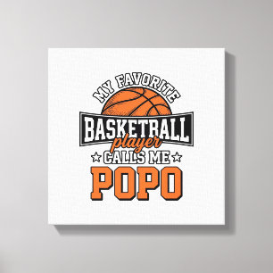 Lustiges Vintage-Sportdesign Basketball Popo_1 Leinwanddruck