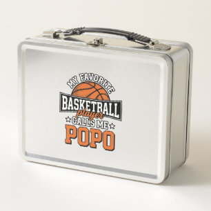 Lustiges Vintage-Sportdesign Basketball Popo_1 Metall Brotdose