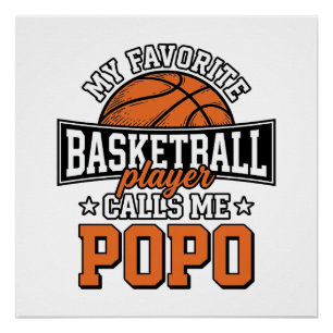 Lustiges Vintage-Sportdesign Basketball Popo_1 Poster