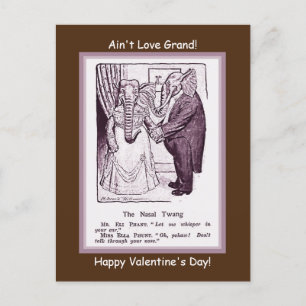 Lustiges Vintage-Valentins-Tier-Paar-Dating-Kopie Postkarte