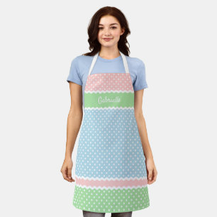 Lustiges Vintage Weiße Tupfen Muster Sommer Pastel Schürze