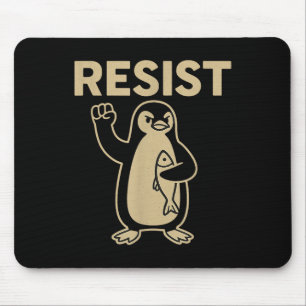 Lustiges Vintage-Widerstand-Pinguin-Aktivismus-Gra Mousepad