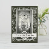 Lustiges Vintages gekommen als Sie sind Einladung (Stehend Vorderseite)