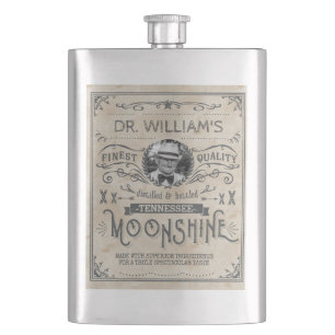 Lustiges Vintages Moonshine Flachmann