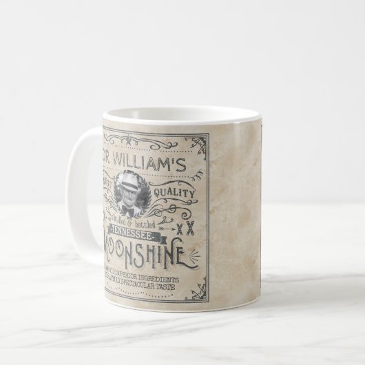 Lustiges Vintages Moonshine Kaffeetasse (Vorderseite Links)