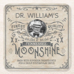 Lustiges Vintages Moonshine Rechteckiger Pappuntersetzer