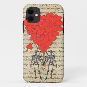 Lustiges Vintages Skelett und rotes Herz Case-Mate iPhone Hülle