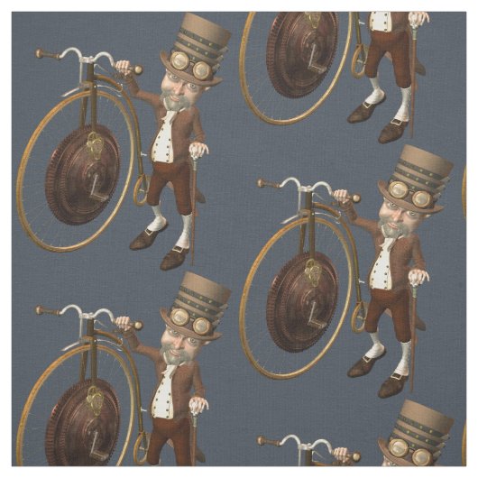 Lustiges Vintages Steampunk Penny-Farthing Stoff (Muster)