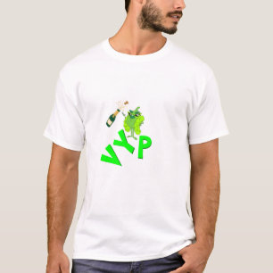 Lustiges VIP-Champagner-Party-Grün-Charakter-T-Shi T-Shirt