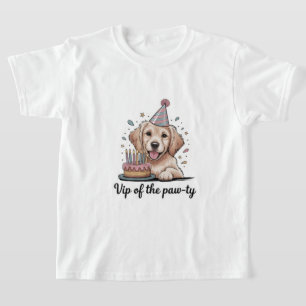 Lustiges "VIP der Paw-ty" Hundegeburtstagsshirt T-Shirt