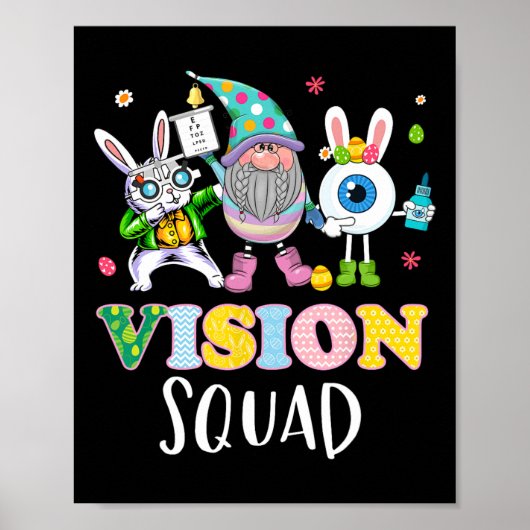 Lustiges Vision Squad Optometrie Optiker Hase Oste Poster (Vorne)