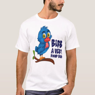 Lustiges Vogel-Meme Runder Vogel Cartoon-Geschenk T-Shirt